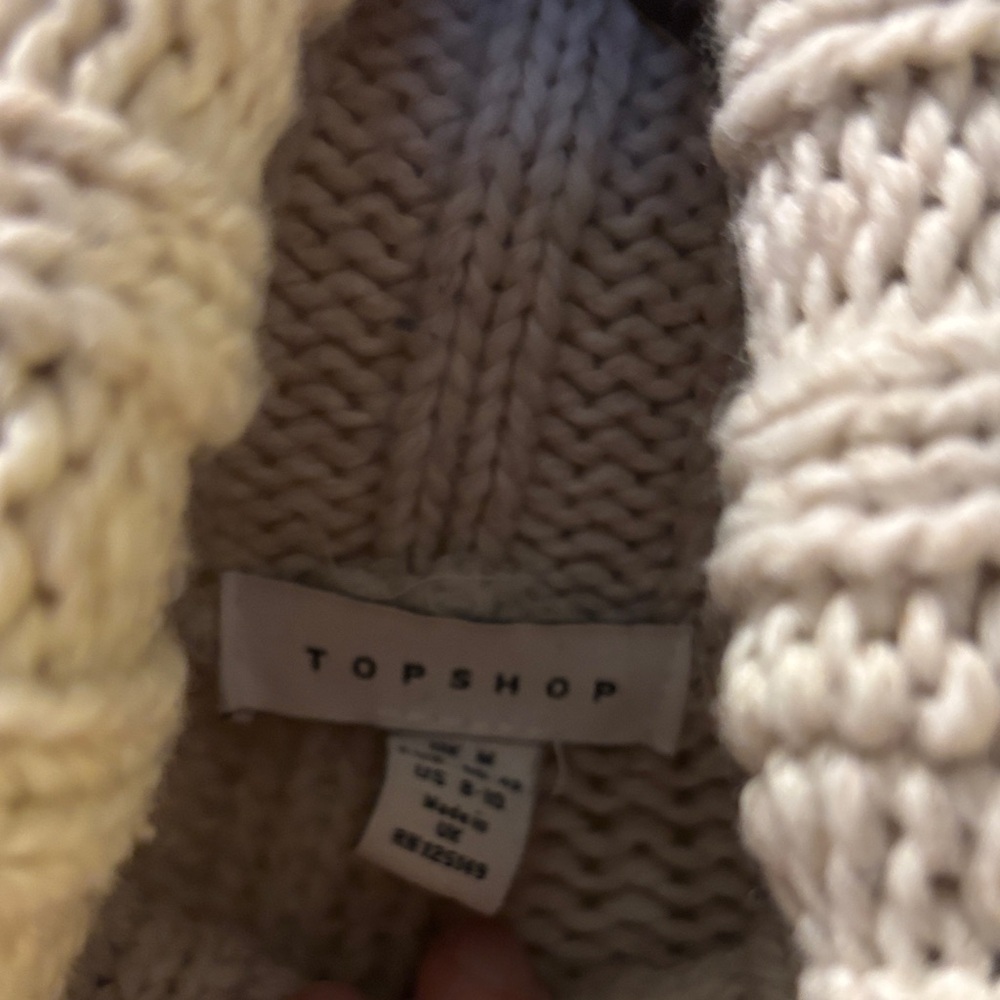 Topshop Ivory Cable Knit Turtleneck Sweater Medium - Picture 2 of 8